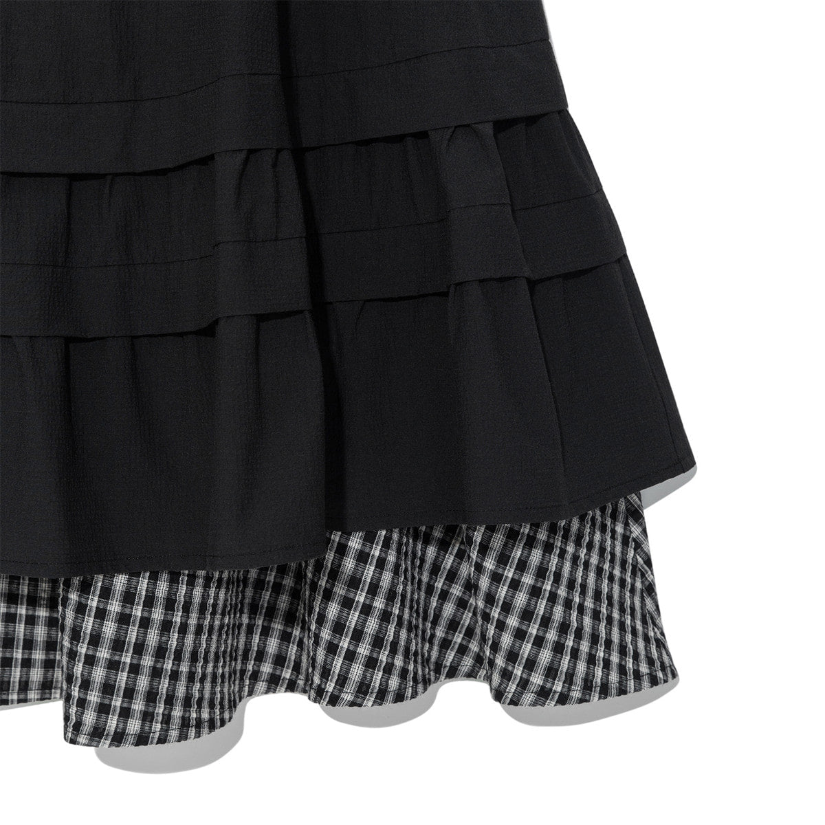 (w) TCM check pintuck layered skirt