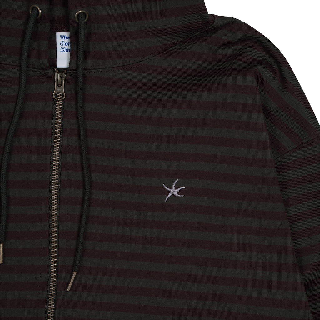 TCM stripe hooded zip-up