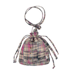 TCM vintage check pouch bag(purple)