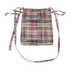 TCM vintage check pouch bag(purple)
