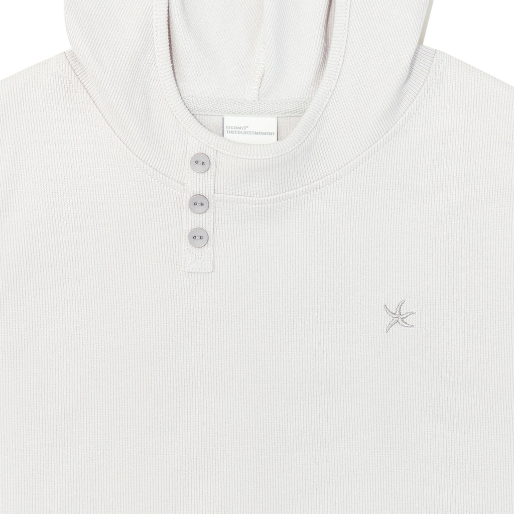 (w) TCM henley neck hooded sleeveless T