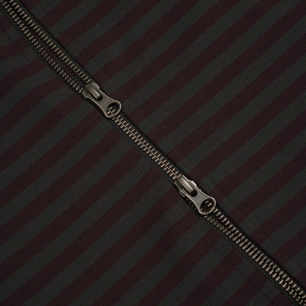 TCM stripe hooded zip-up