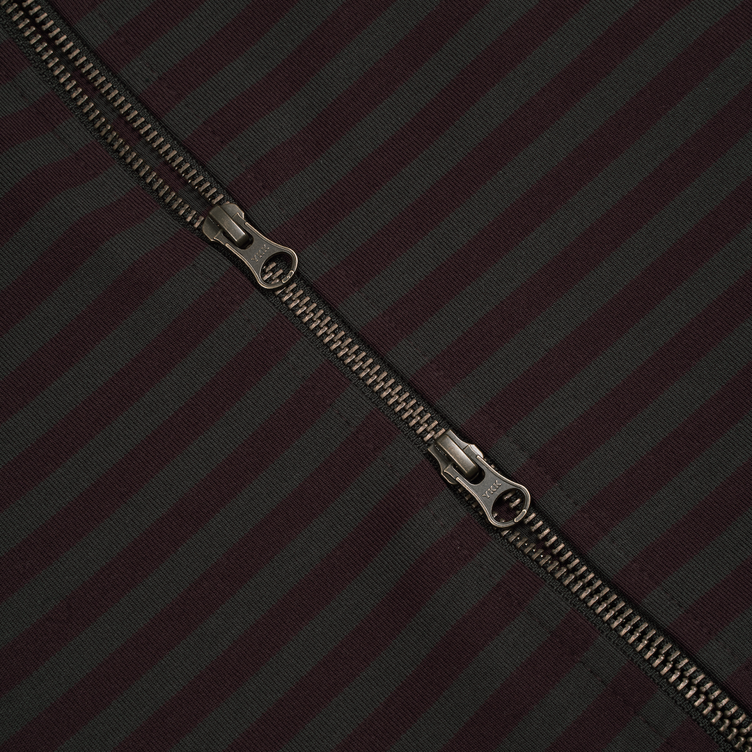 TCM stripe hooded zip-up