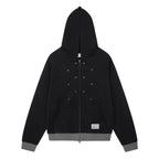 TCM snow stripe hooded zip-up