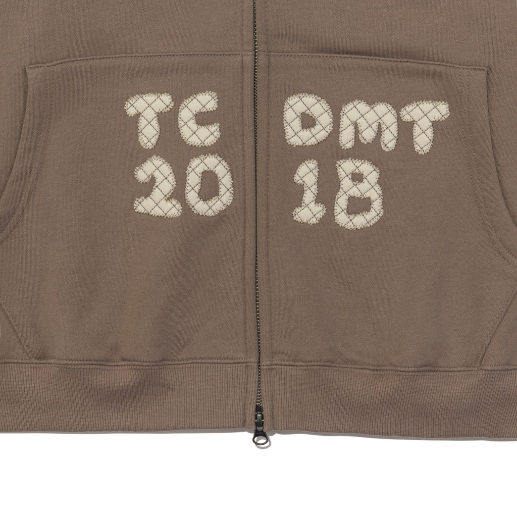 TCM logo applique hooded zip up