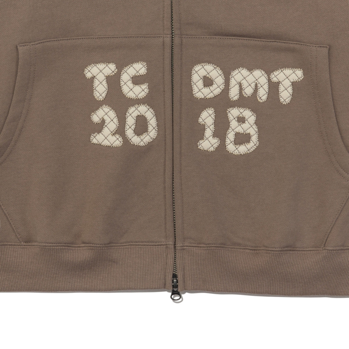 TCM logo applique hooded zip up