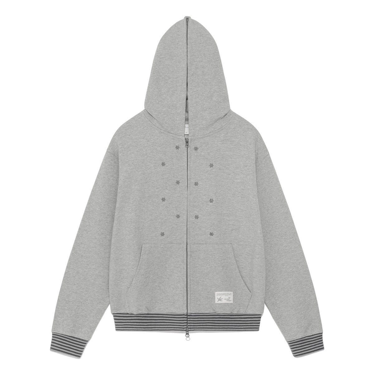 TCM snow stripe hooded zip-up