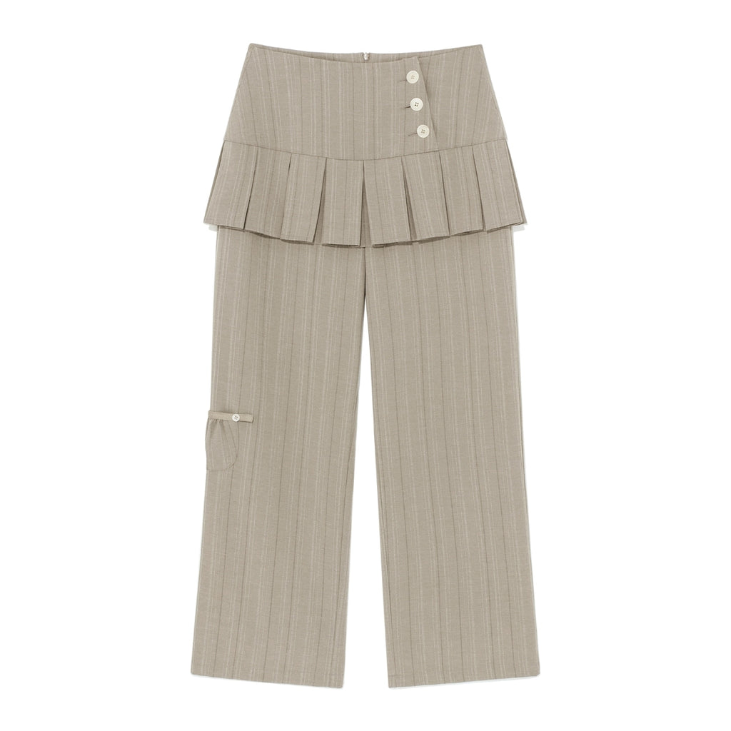 (w) TCM skirt layered button pants