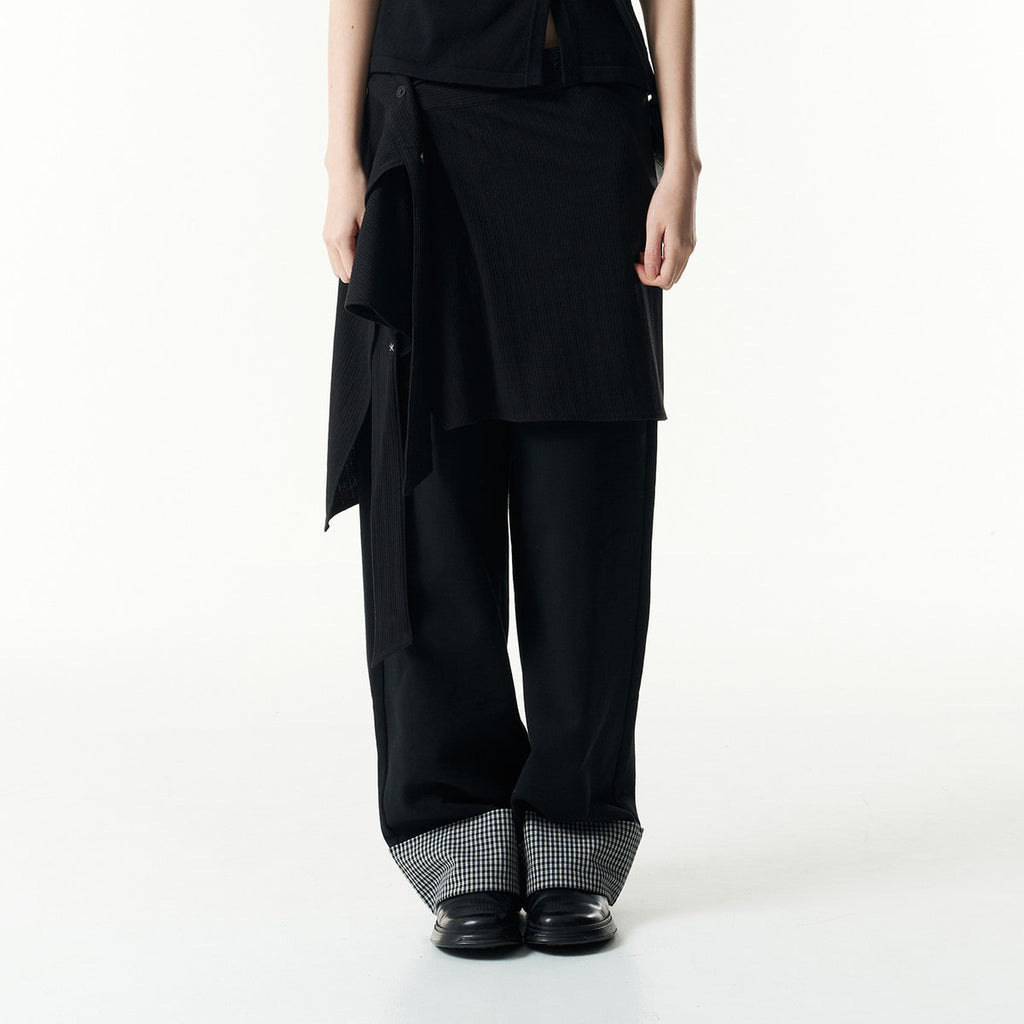 (w) TCM button layered skirt