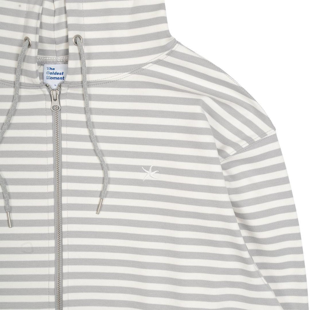 TCM stripe hooded zip-up