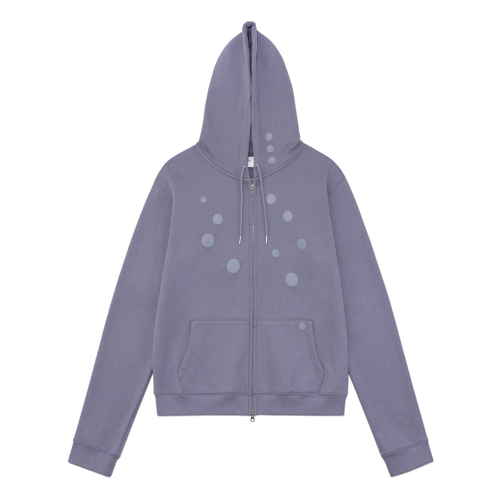 TCM dot hooded zip-up
