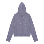 TCM dot hooded zip-up