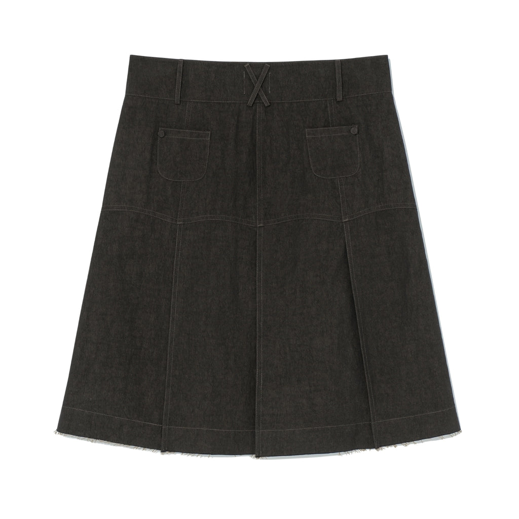 (w) TCM vintage denim pleated skirt