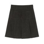 (w) TCM vintage denim pleated skirt