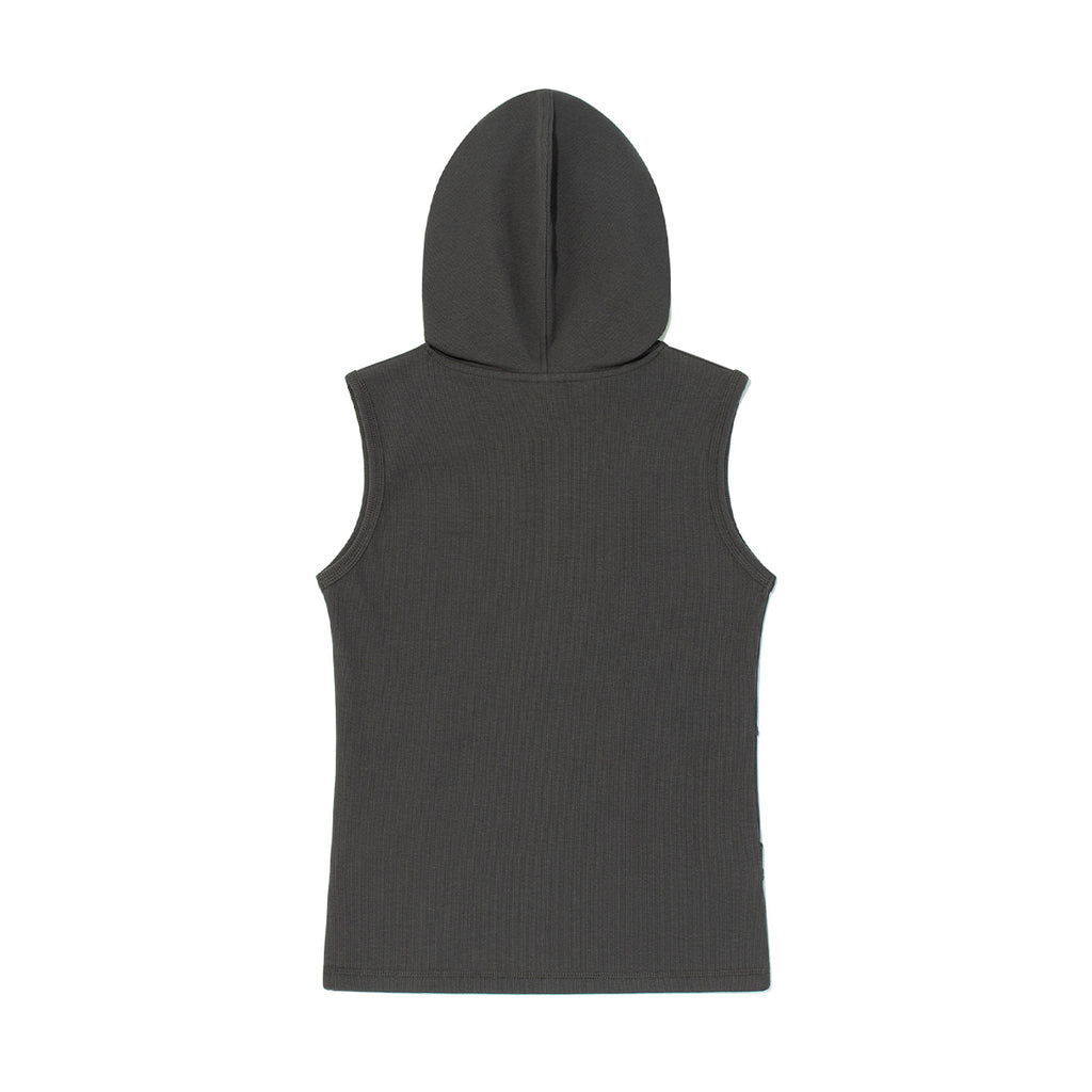 (w) TCM henley neck hooded sleeveless T