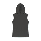 (w) TCM henley neck hooded sleeveless T