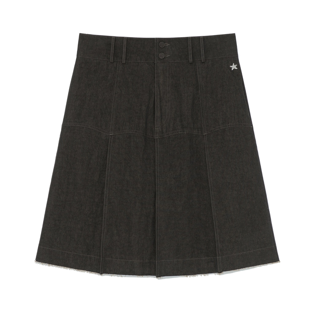 (w) TCM vintage denim pleated skirt