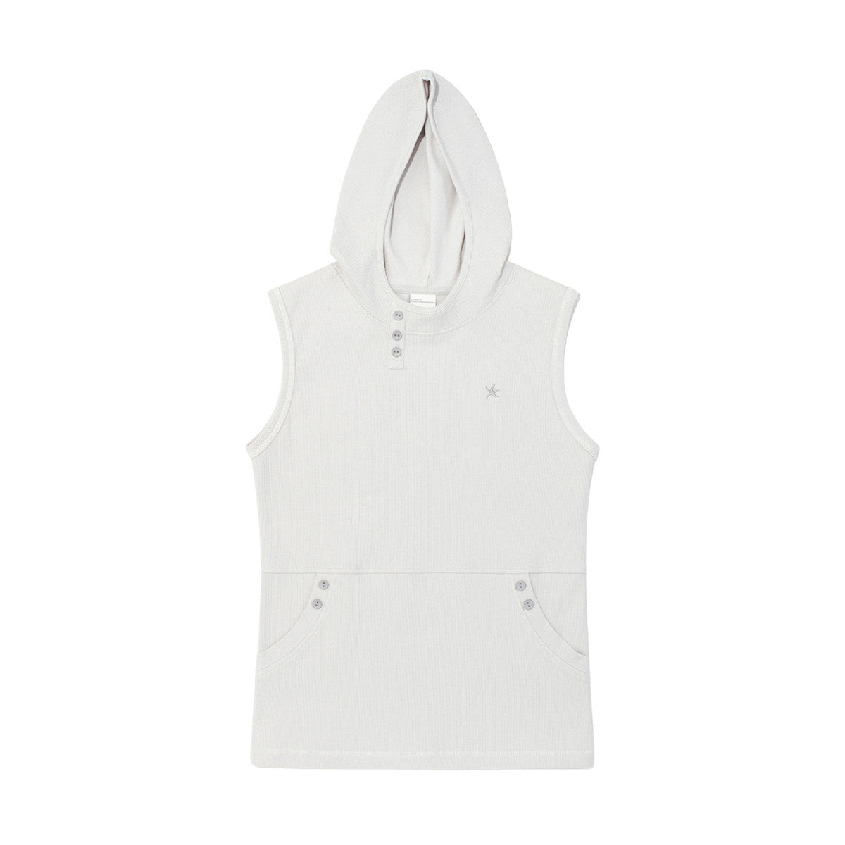 (w) TCM henley neck hooded sleeveless T