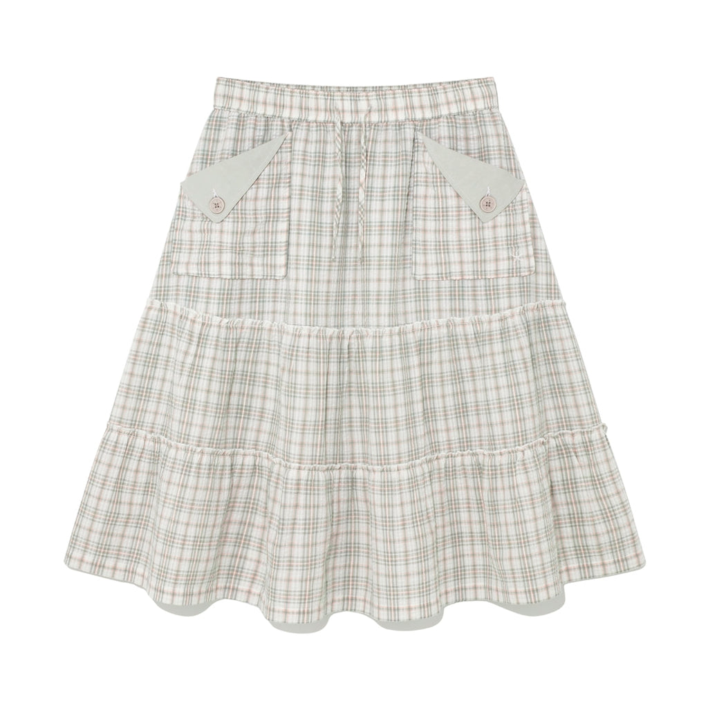 (w) TCM frill pocket check skirt