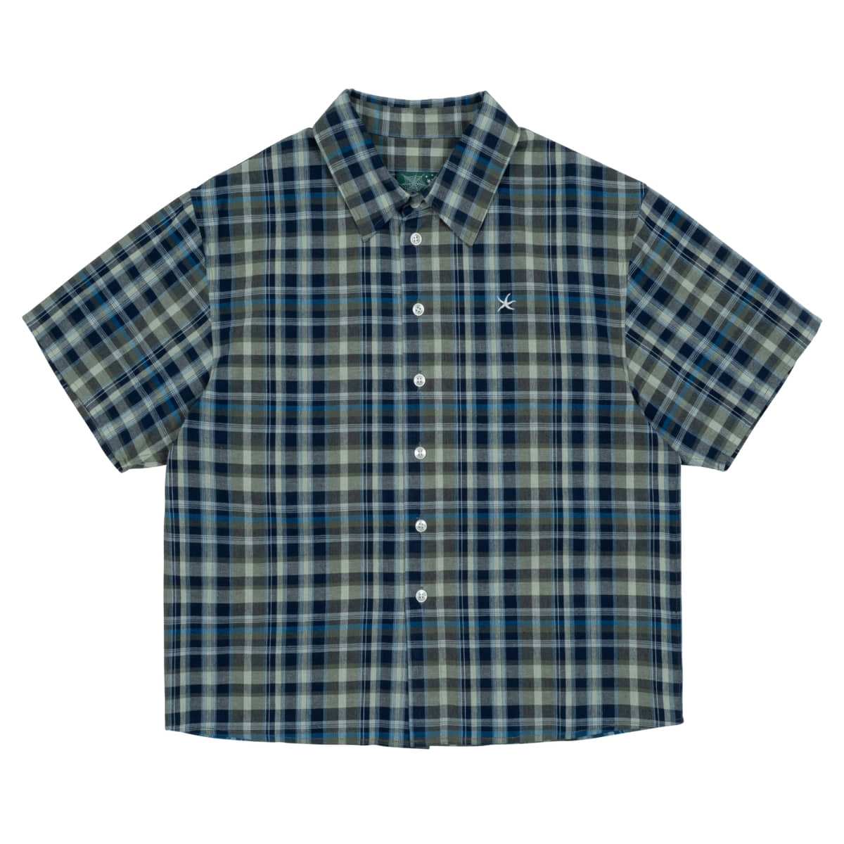 TCM mini logo check half shirts