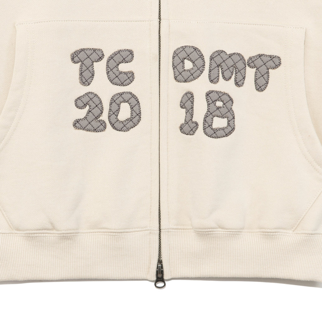 TCM logo applique hooded zip up