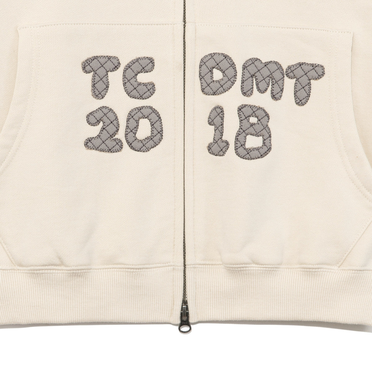 TCM logo applique hooded zip up