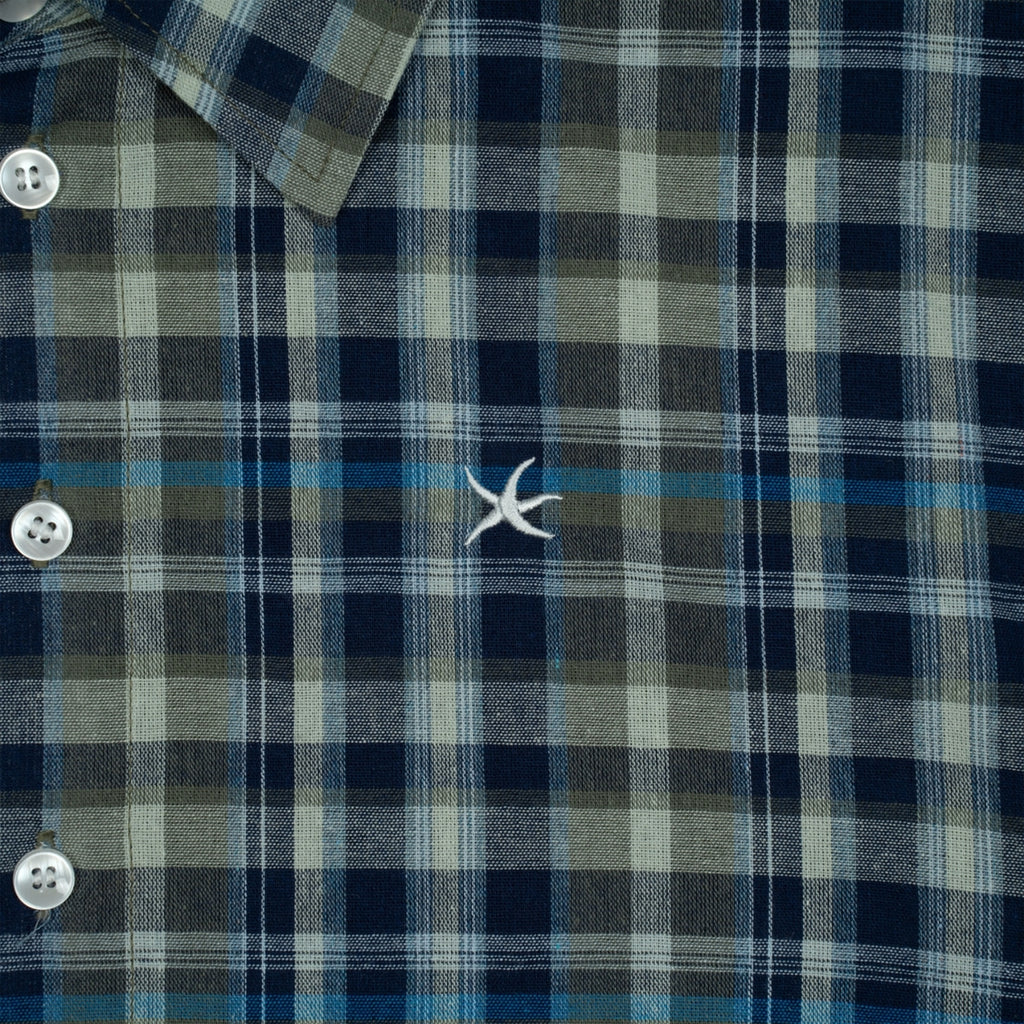 TCM mini logo check half shirts