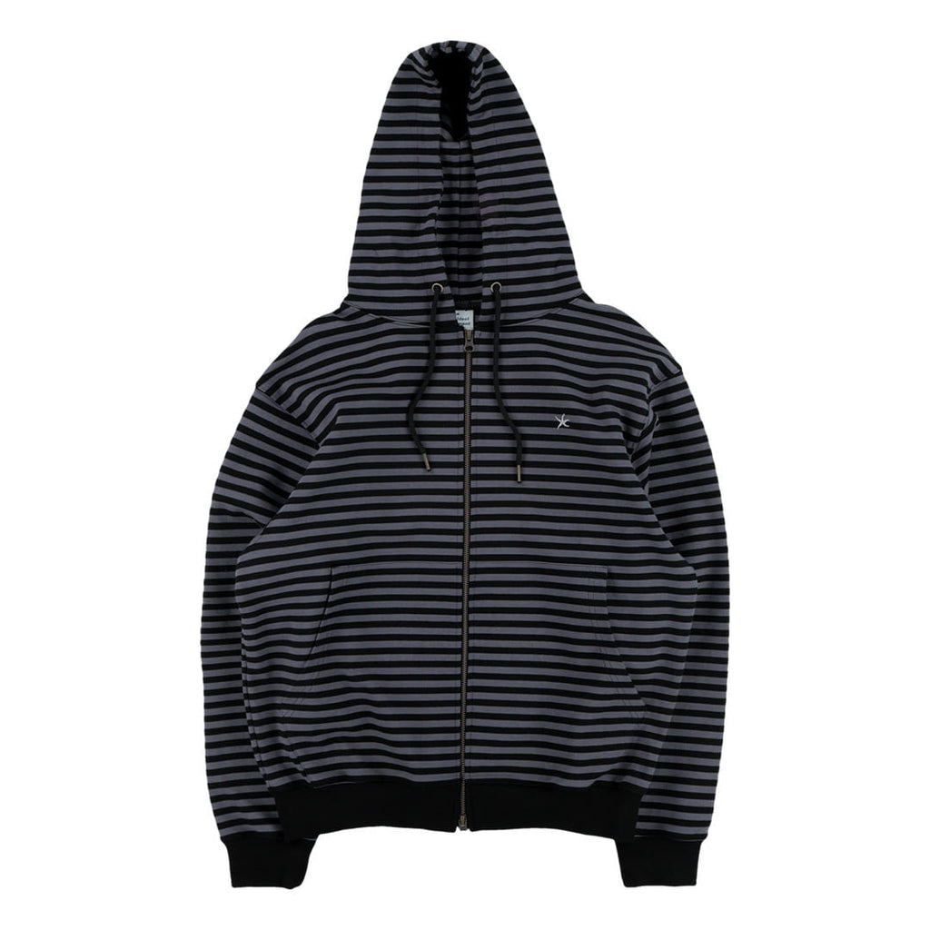 TCM stripe hooded zip-up