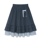(w) TCM check pintuck layered skirt
