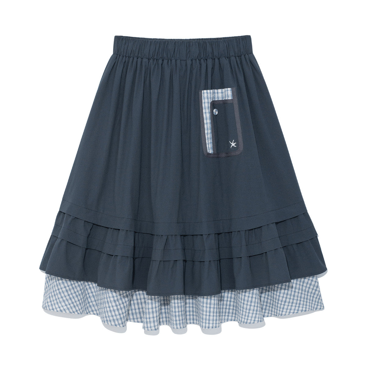 (w) TCM check pintuck layered skirt