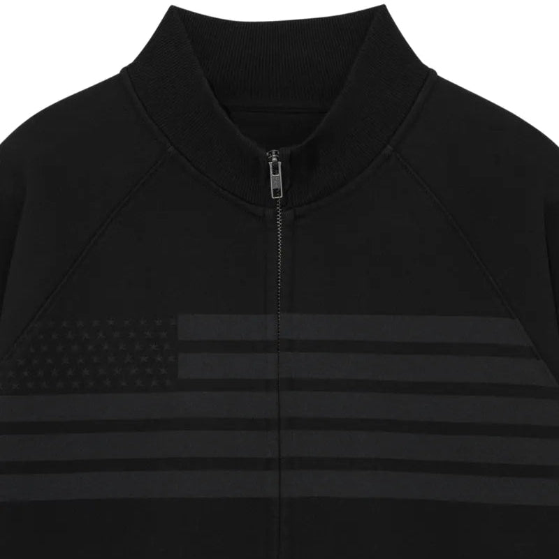 TCM flag sweat jersey zip-up
