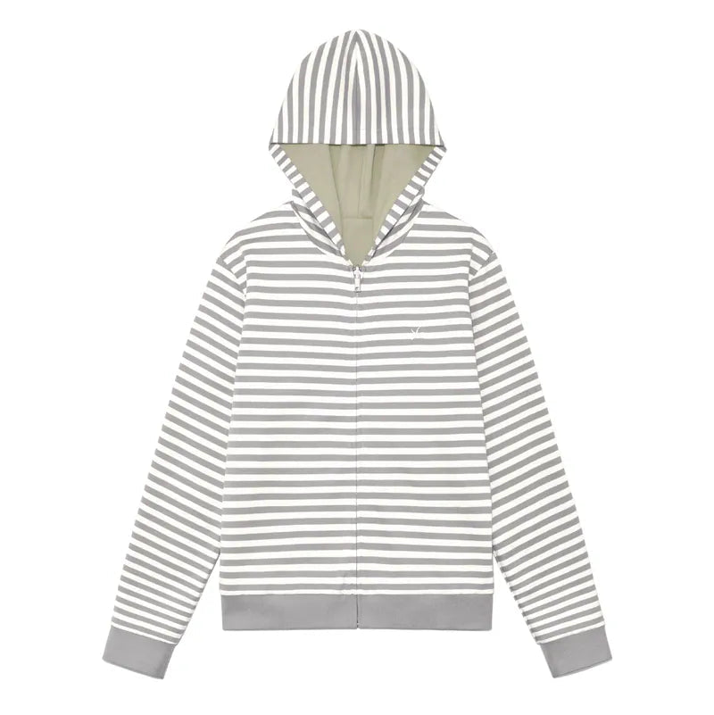 TCM reversible stripe hooded zip-up