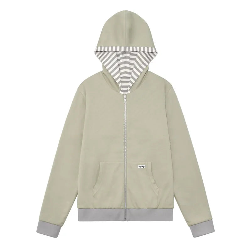 TCM reversible stripe hooded zip-up