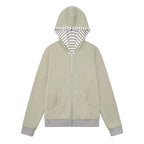 TCM reversible stripe hooded zip-up
