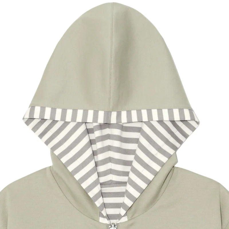 TCM reversible stripe hooded zip-up
