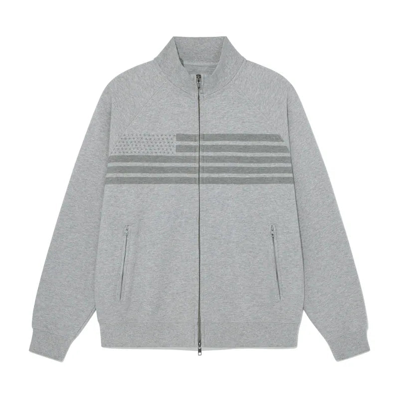 TCM flag sweat jersey zip-up