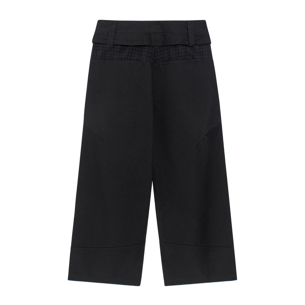 TCM belted check panel pants