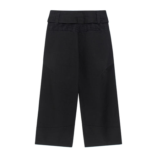 TCM belted check panel pants