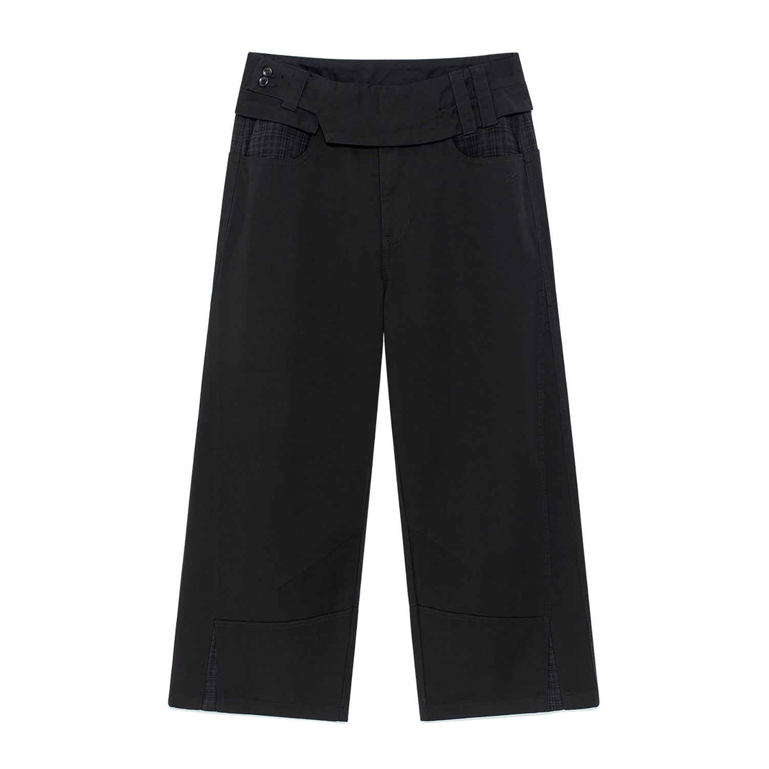 TCM belted check panel pants