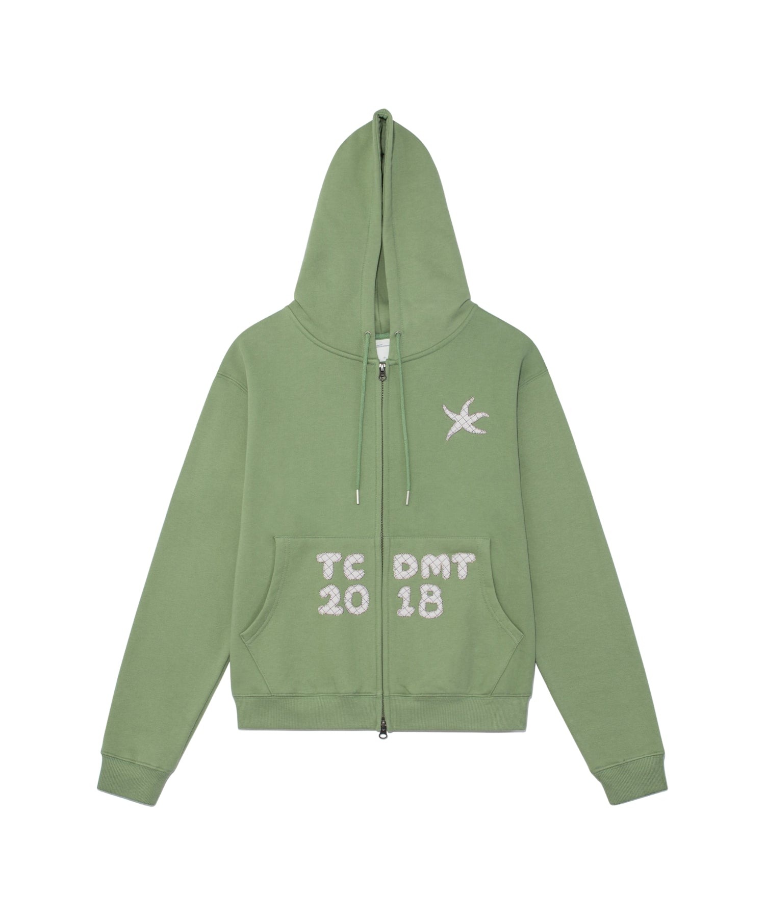 TCM logo applique hooded zip up