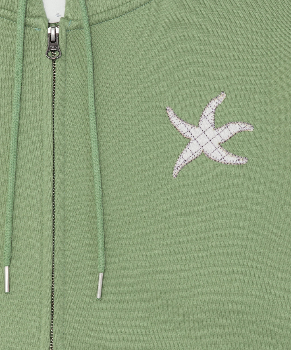 TCM logo applique hooded zip up