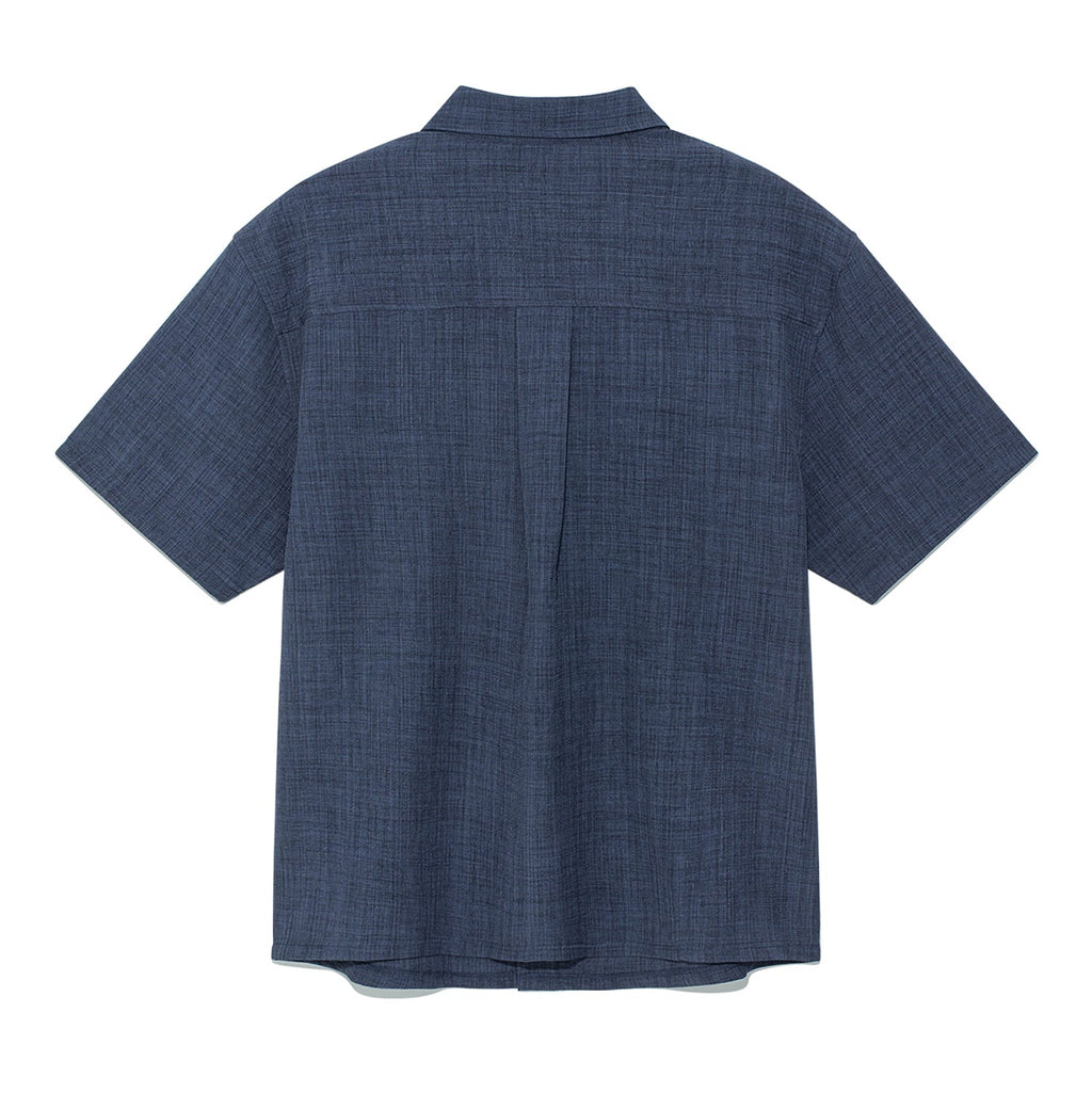 TCM mini logo textured half shirt