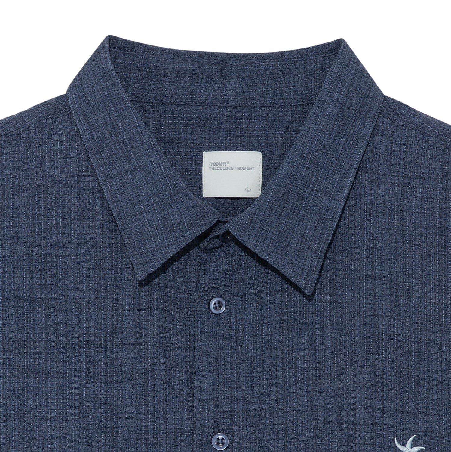 TCM mini logo textured half shirt