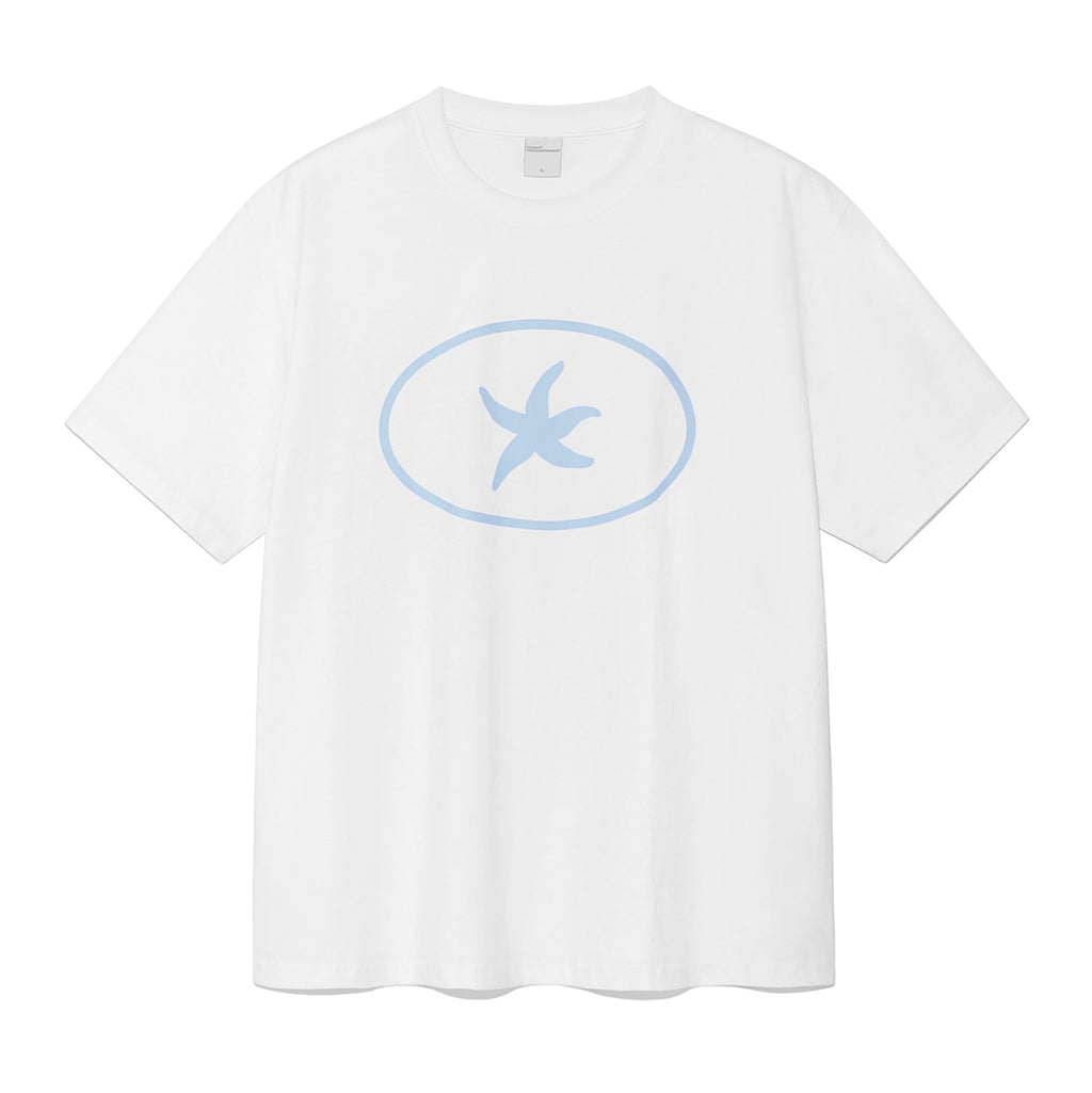 TCM starfish stamp T (white)
