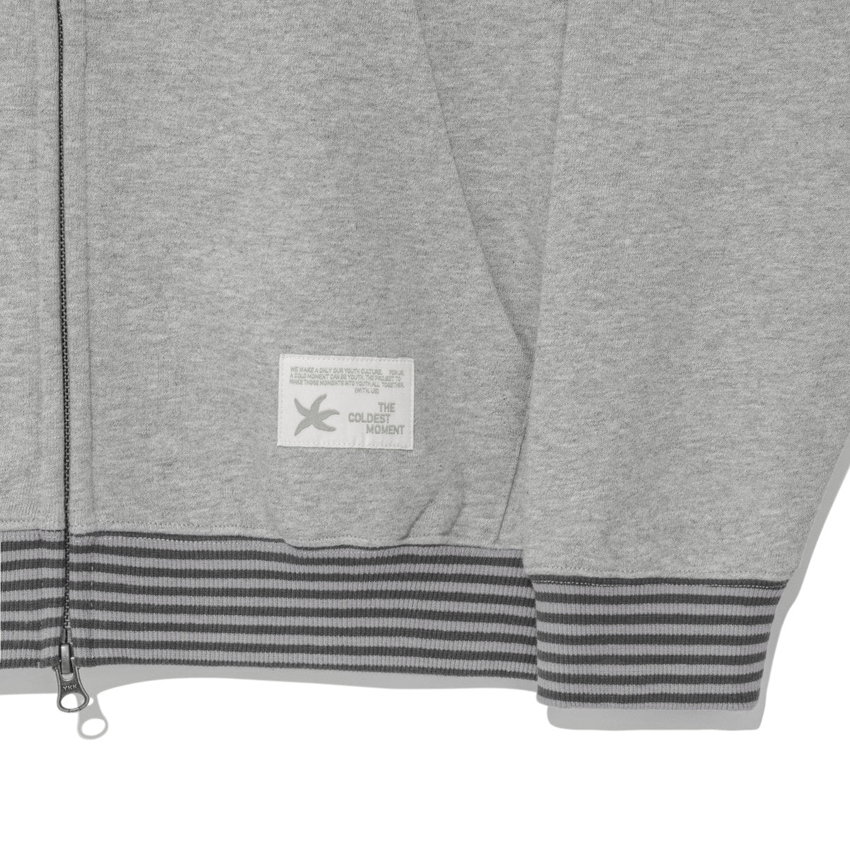 TCM snow stripe hooded zip-up