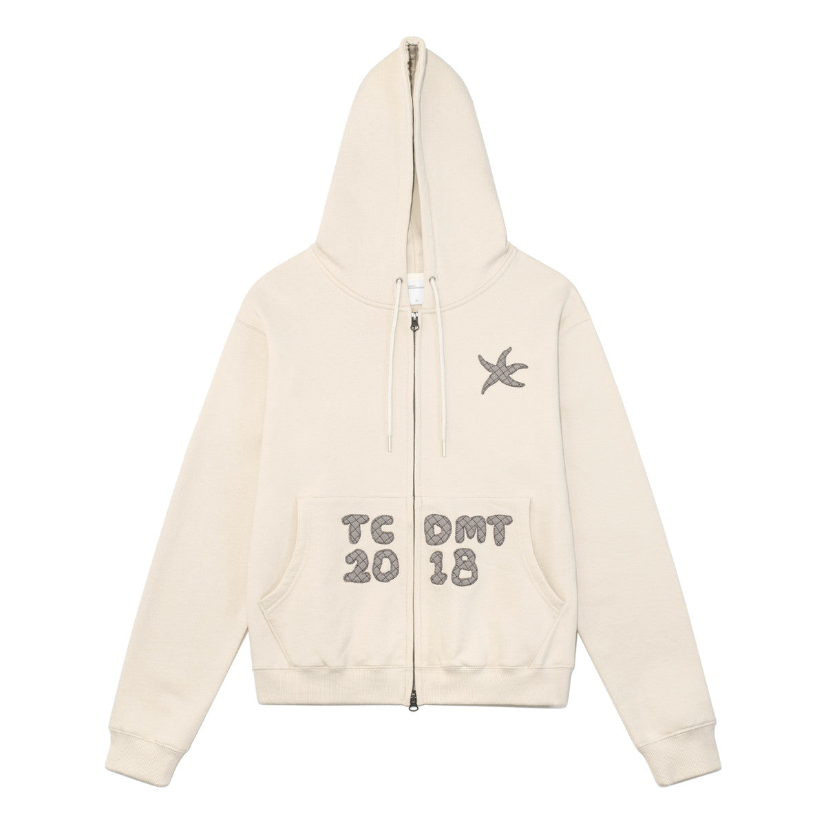 TCM logo applique hooded zip up