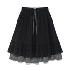 (w) TCM check pintuck layered skirt
