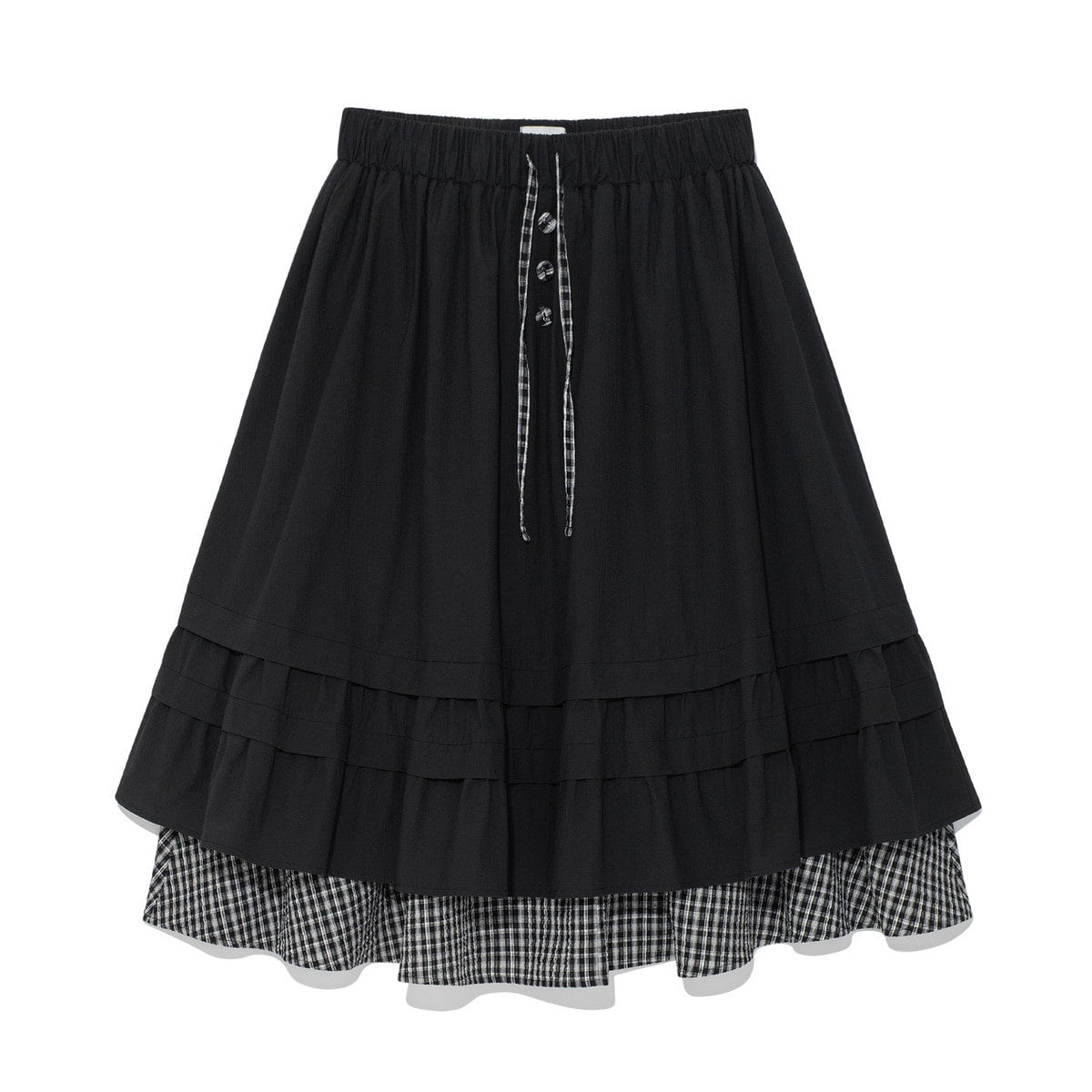 (w) TCM check pintuck layered skirt