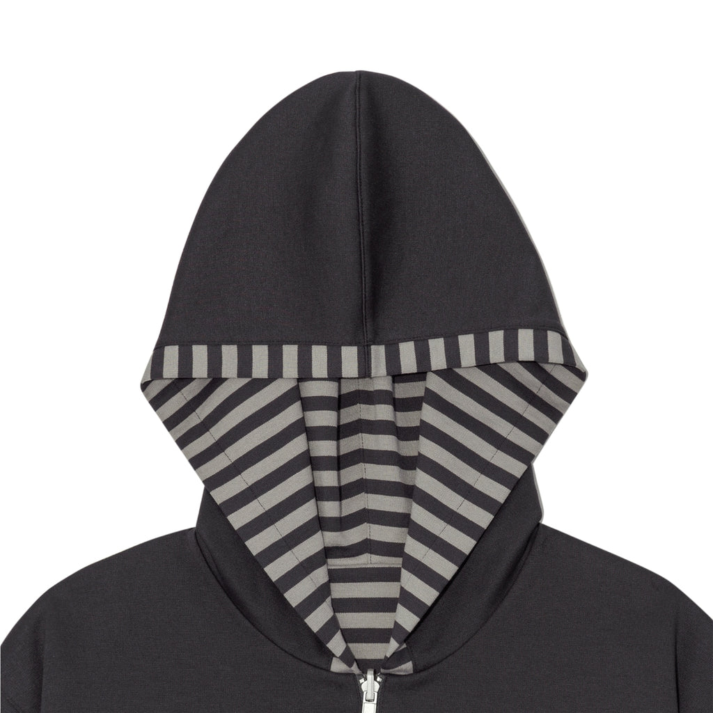 TCM reversible stripe hooded zip-up