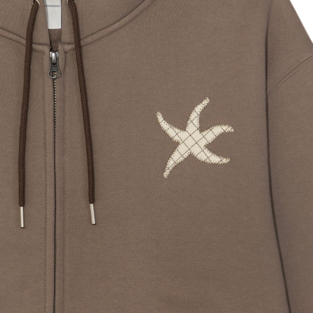 TCM logo applique hooded zip up